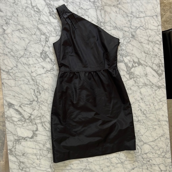 J. CREW Black Midi Asymmetrical Dress Silk